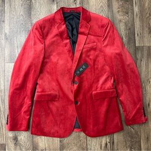 J Ferrar Velvet Sports Coat Evening Blazer Mens Size 42 Long Red